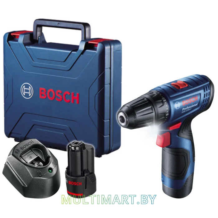 Дрель-шуруповерт Bosch GSR 120-LI Professional 06019G8020 (с 2-мя АКБ, кейс)